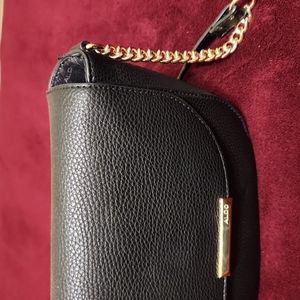 AlDO black leather half gold chain adjustable straps